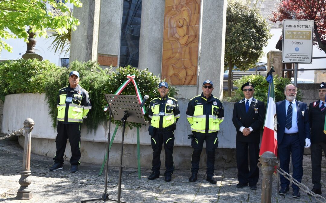 Mottola celebra l’80° Anniversario della Liberazione: la partecipazione dell’Associazione “Amici della Sicurezza Terra delle Gravine”